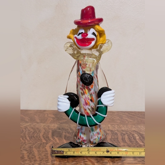 Vintage Murano Venetian Italian Art Glass Clown Figurine Music Accordion MCM - Picture 8 of 11